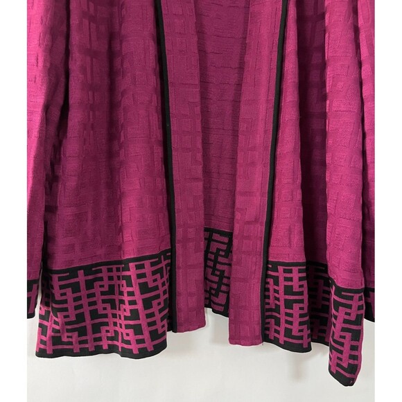 Ming Wang Cardigan Size 2X Mulberry Purple Black Funky Artsy Abstract Colorful - Picture 3 of 8